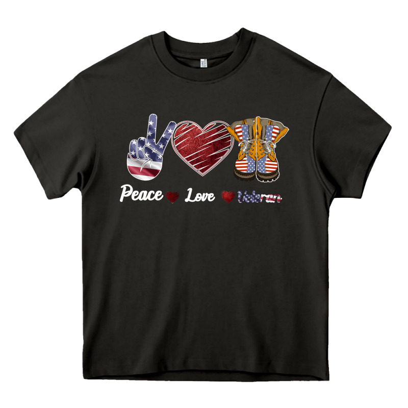 Peace Love Veteran Heavy Core Tee by Bettercallsaul | Teevron