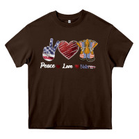 Chocolate Brown Peace Love Veteran Heavy Core Tee - Bettercallsaul