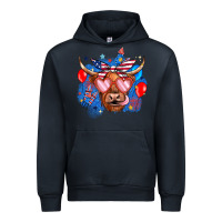 Navy western america cow Urban Hoodie - JahusDesignShop