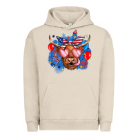 Pigment French Oak western america cow Urban Hoodie - JahusDesignShop