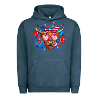 Pigment Midnight Navy western america cow Urban Hoodie - JahusDesignShop