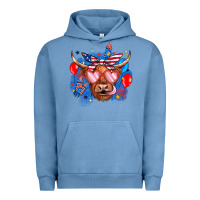 Pigment Pebble Blue western america cow Urban Hoodie - JahusDesignShop