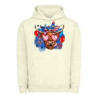 Pigment Pistachio western america cow Urban Hoodie - JahusDesignShop