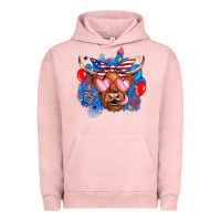 Pigment Salmon western america cow Urban Hoodie - JahusDesignShop