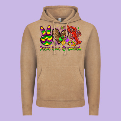 Peace Love Crawfish Olivia Vintage Hoodie Designed By Oliviacreatesart