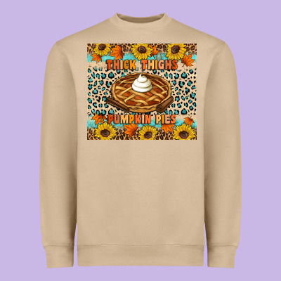 Thick Thighs Pumpkin Pies Heavyweight Sweatshirt Designed By Artiststas