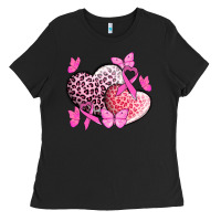 Black Cancer hearts Cancer Awaneress Ladies Tee - HowdyJamesFarm