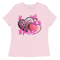 Bubblegum Pink Cancer hearts Cancer Awaneress Ladies Tee - HowdyJamesFarm