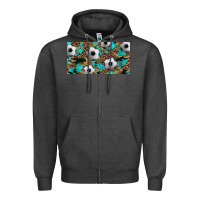 Charcoal Heather western leopard camouflage turquoise soccer licence plate template Zipper Hoodie - Artiststas