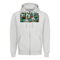 Dove Grey western leopard camouflage turquoise soccer licence plate template Zipper Hoodie - Artiststas