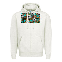 Oatmeal Heather western leopard camouflage turquoise soccer licence plate template Zipper Hoodie - Artiststas