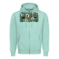 Seafoam western leopard camouflage turquoise soccer licence plate template Zipper Hoodie - Artiststas