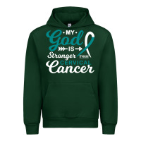Forest Green My God is Stronger Than Cervical Cancer Awareness Warrior Urban Hoodie - longCreatives