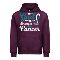 Mauve Wine My God is Stronger Than Cervical Cancer Awareness Warrior Urban Hoodie - longCreatives