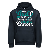 Navy My God is Stronger Than Cervical Cancer Awareness Warrior Urban Hoodie - longCreatives