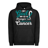 Pigment Black My God is Stronger Than Cervical Cancer Awareness Warrior Urban Hoodie - longCreatives