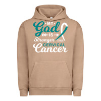 Pigment Burro My God is Stronger Than Cervical Cancer Awareness Warrior Urban Hoodie - longCreatives