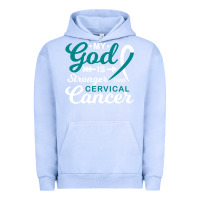 Pigment Grape Ice My God is Stronger Than Cervical Cancer Awareness Warrior Urban Hoodie - longCreatives