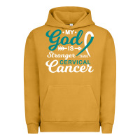 Pigment Peanut Butter My God is Stronger Than Cervical Cancer Awareness Warrior Urban Hoodie - longCreatives