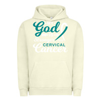 Pigment Pistachio My God is Stronger Than Cervical Cancer Awareness Warrior Urban Hoodie - longCreatives