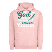 Pigment Salmon My God is Stronger Than Cervical Cancer Awareness Warrior Urban Hoodie - longCreatives