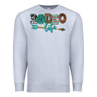 Heather Grey rodeo life with gemstone Premium Sweatshirt - AdoDesignShop