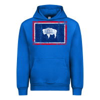 Cobalt State of Wyoming Flag Fun Vintage Retro Fall Hiking Urban Hoodie - longCreatives