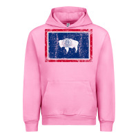 Fuchsia Pink State of Wyoming Flag Fun Vintage Retro Fall Hiking Urban Hoodie - longCreatives