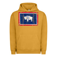 Pigment Peanut Butter State of Wyoming Flag Fun Vintage Retro Fall Hiking Urban Hoodie - longCreatives