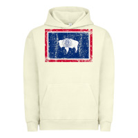 State Of Wyoming Flag Fun Vintage Retro Fall Hiking Urban Hoodie | Teevron