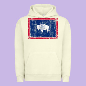 State Of Wyoming Flag Fun Vintage Retro Fall Hiking Urban Hoodie Designed By Longcreatives