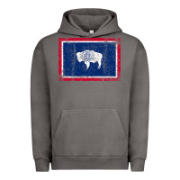 Pigment Tornado State of Wyoming Flag Fun Vintage Retro Fall Hiking Urban Hoodie - longCreatives