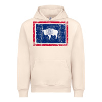 Sandshell State of Wyoming Flag Fun Vintage Retro Fall Hiking Urban Hoodie - longCreatives