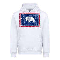 White State of Wyoming Flag Fun Vintage Retro Fall Hiking Urban Hoodie - longCreatives