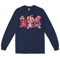 Navy breast cancer gnomes Long Sleeve Tee - FaDigitalArtStudio