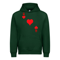 Forest Green Queen Of Hearts  Playing Card   Halloween Costume Urban Hoodie - longCreatives