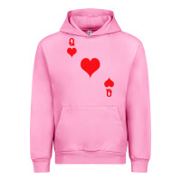 Fuchsia Pink Queen Of Hearts  Playing Card   Halloween Costume Urban Hoodie - longCreatives