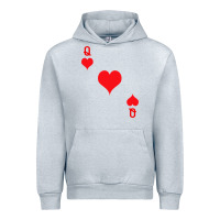 Heather Grey Queen Of Hearts  Playing Card   Halloween Costume Urban Hoodie - longCreatives
