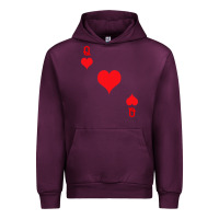 Mauve Wine Queen Of Hearts  Playing Card   Halloween Costume Urban Hoodie - longCreatives