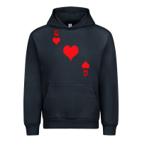 Navy Queen Of Hearts  Playing Card   Halloween Costume Urban Hoodie - longCreatives