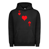 Pigment Black Queen Of Hearts  Playing Card   Halloween Costume Urban Hoodie - longCreatives