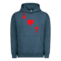 Pigment Midnight Navy Queen Of Hearts  Playing Card   Halloween Costume Urban Hoodie - longCreatives