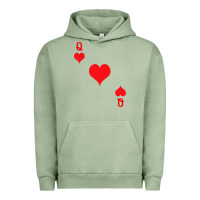 Pigment Oil Green Queen Of Hearts  Playing Card   Halloween Costume Urban Hoodie - longCreatives