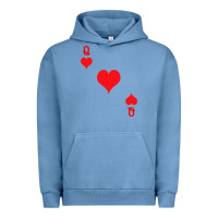 Pigment Pebble Blue Queen Of Hearts  Playing Card   Halloween Costume Urban Hoodie - longCreatives