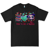 Black Peace love dia de los muertos Premium Tee - NancyCooperArtShop