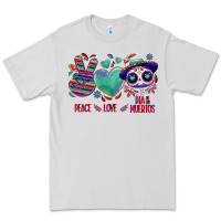 Dove Grey Peace love dia de los muertos Premium Tee - NancyCooperArtShop
