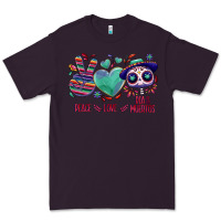 Plum Peace love dia de los muertos Premium Tee - NancyCooperArtShop
