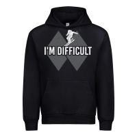 Black I'm Difficult Double Black Diamond Skiing Urban Hoodie - longCreatives