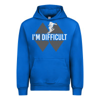 Cobalt I'm Difficult Double Black Diamond Skiing Urban Hoodie - longCreatives