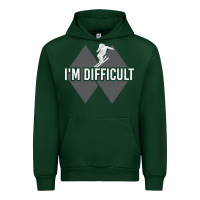 Forest Green I'm Difficult Double Black Diamond Skiing Urban Hoodie - longCreatives